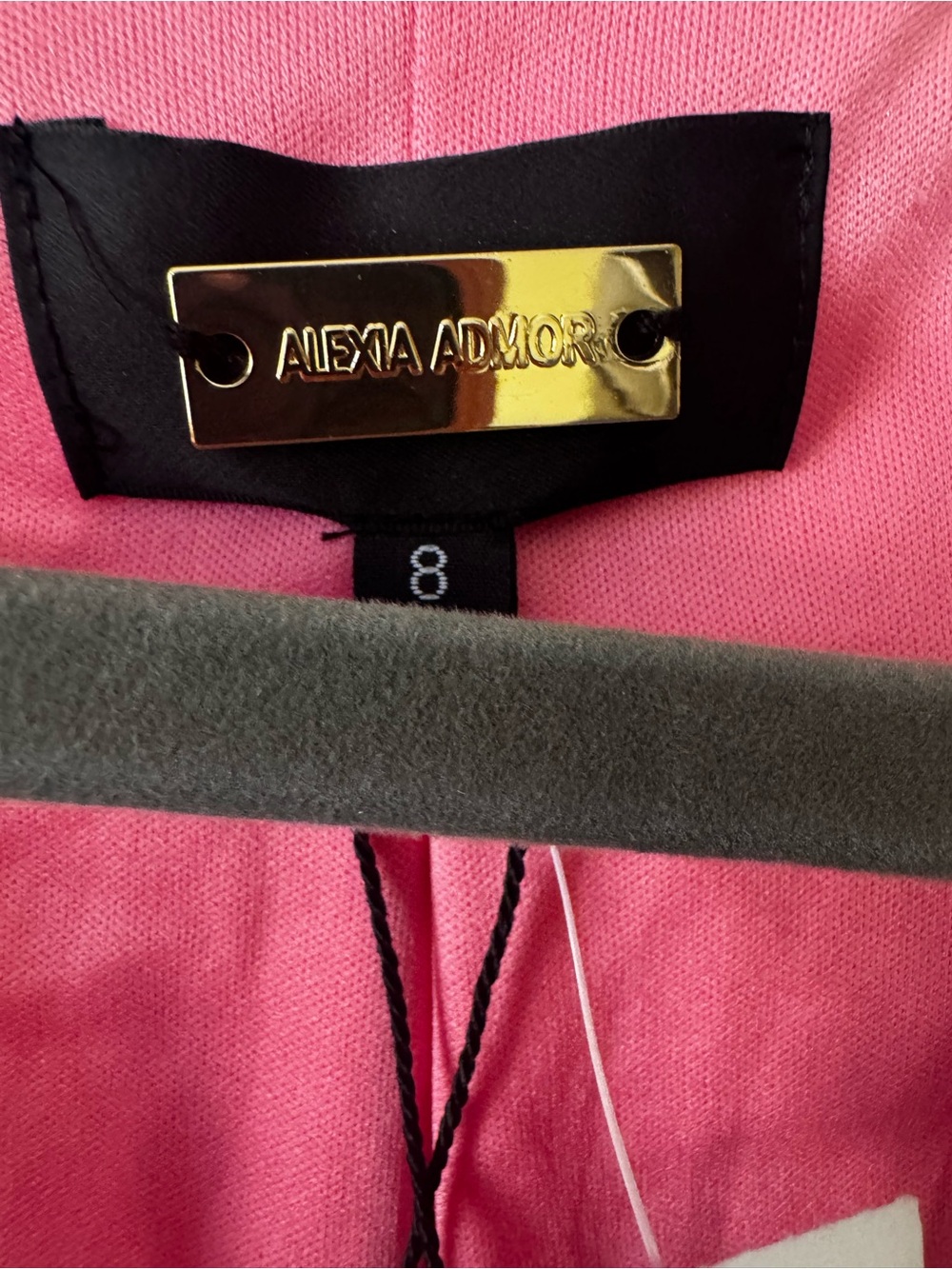 NWT Alexia Admor Pink Black Trim Pearl Button Mini Sheath Dress Size 8 - Picture 3 of 5